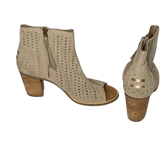 Toms‎ Majorca suede peep toe heel ankle bootie. Size 8.5 - Picture 5 of 14